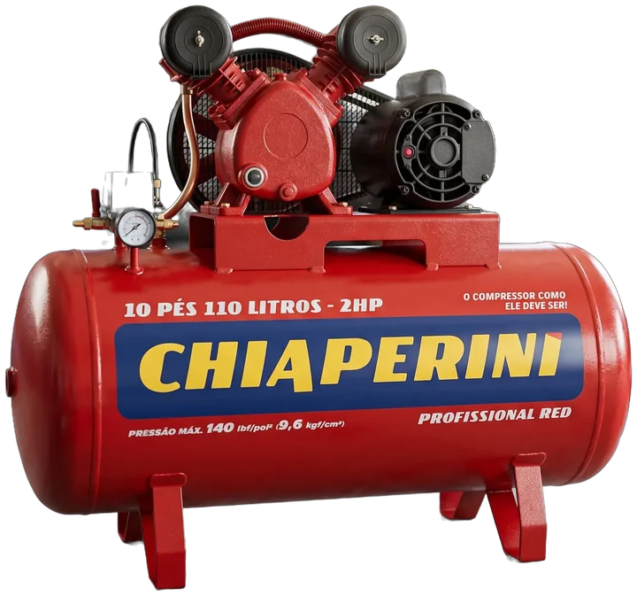 Compressor de ar Chiaperini vermelho, 10 pés, 110 litros